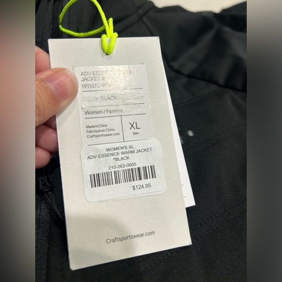 Craft Women’s XL ADV Essence Warm Jacket Black NWT Wind Protection Thumbholes - Picture 5 of 14